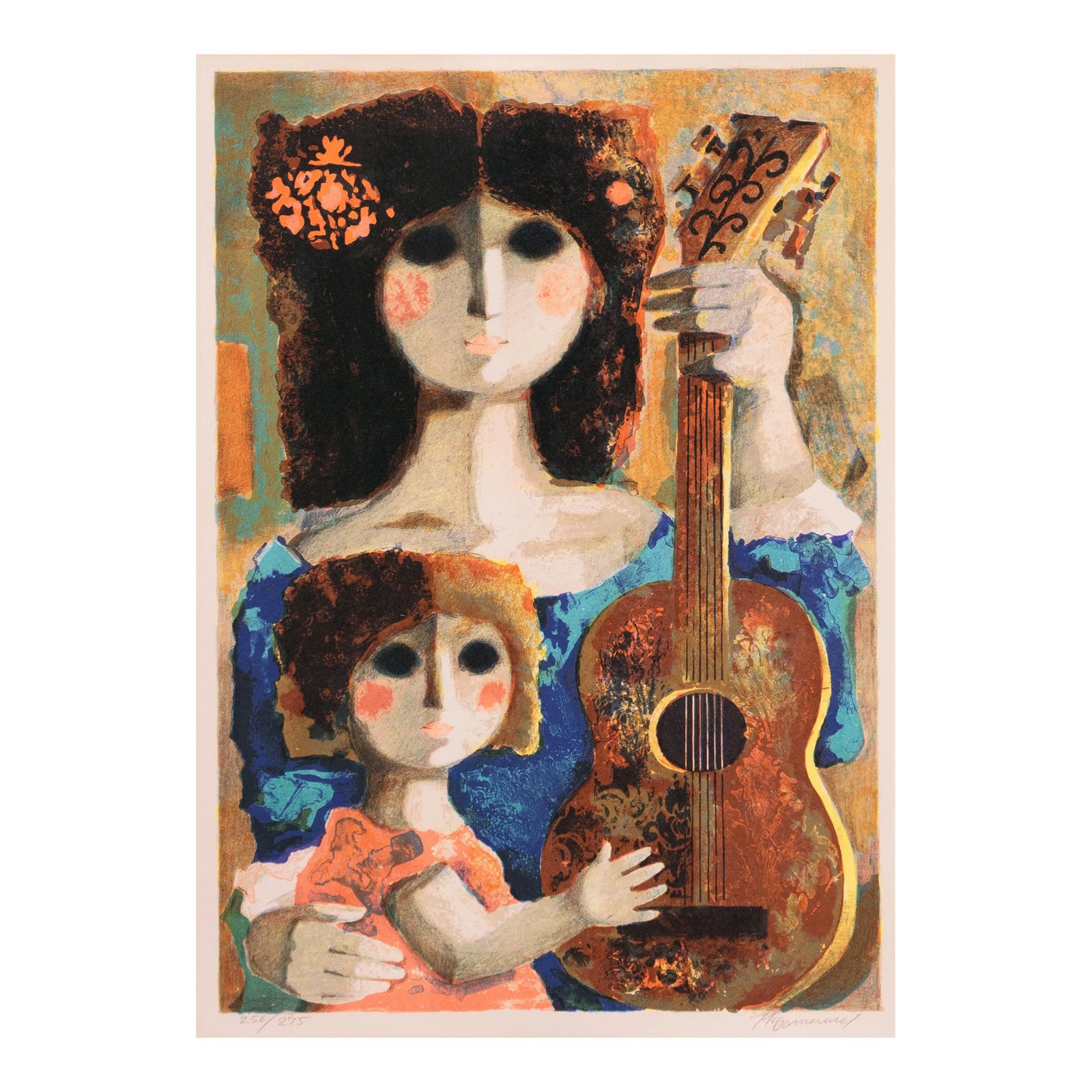 Mother and Child With Guitar' by Jordi Pla Domenech, Figural