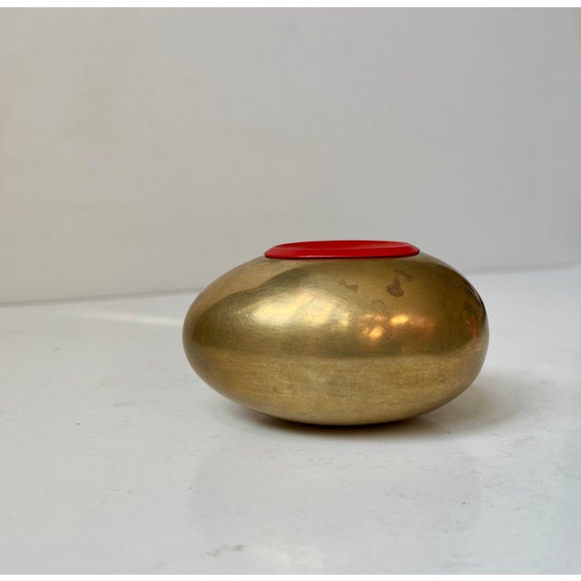 Danish Modern Egg-Shaped Money Bank in Brass by Hans Bunde for Carl Cohr, 1960s For Sale - Image 6 of 9