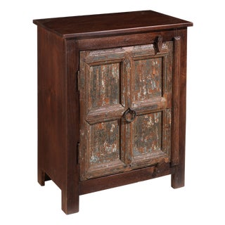 Side Cabinet with Panelled Door, 1940s For Sale