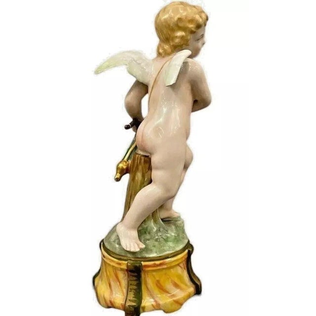1890s Ginori Capodimonte Porcelain Cupid Figurine Italy Titled "Armed Love" This precious cherub figurine is a true...
