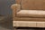Metal Vintage English Upholstered Loveseat with Out-Scrolling Arms and Casters For Sale - Image 7 of 12