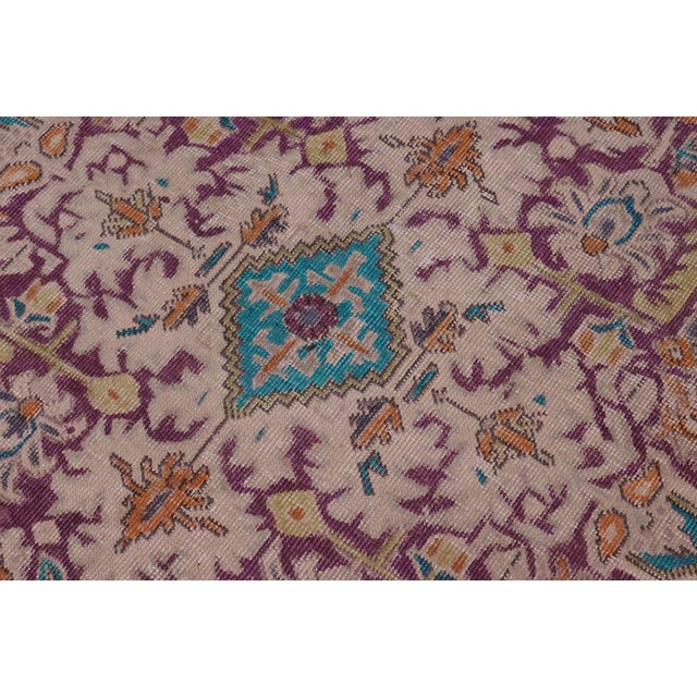 Textile Shabby Chic 1990's Vintage Blue/Purple Wool Rug - 7'7'' X 11'2'' For Sale - Image 7 of 10