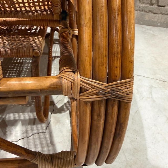 Mid-Century Italian Bamboo & Rattan Reclining Chaise Longue For Sale - Image 11 of 18