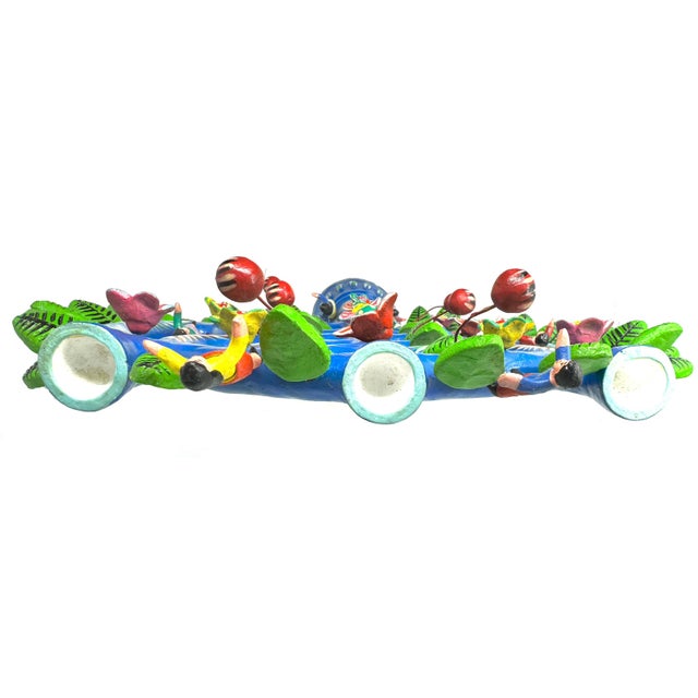 1990s Gerardo Ortega 'Tree of Life' From Tonalá, Mexico - 20.5" H X 16" W For Sale - Image 9 of 11