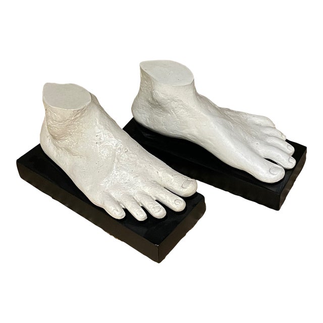 Contemporary Plaster Foot Sculpture - Set of 2 For Sale