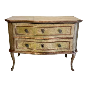 Antique Italian 18th Century Hand Painted Louis XV Chest of Drawers Marchigiano