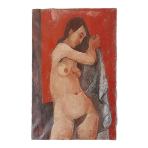 Richard Hackett 1955 Modernist Female Nude Painting