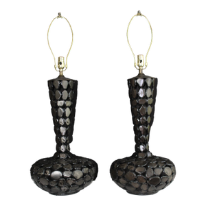 Mid 20th Century Richard Barr Style Brutalist Large Scale Lamps - a Pair