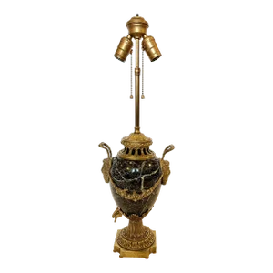 1920s Bronze and Marble Urn Lamp