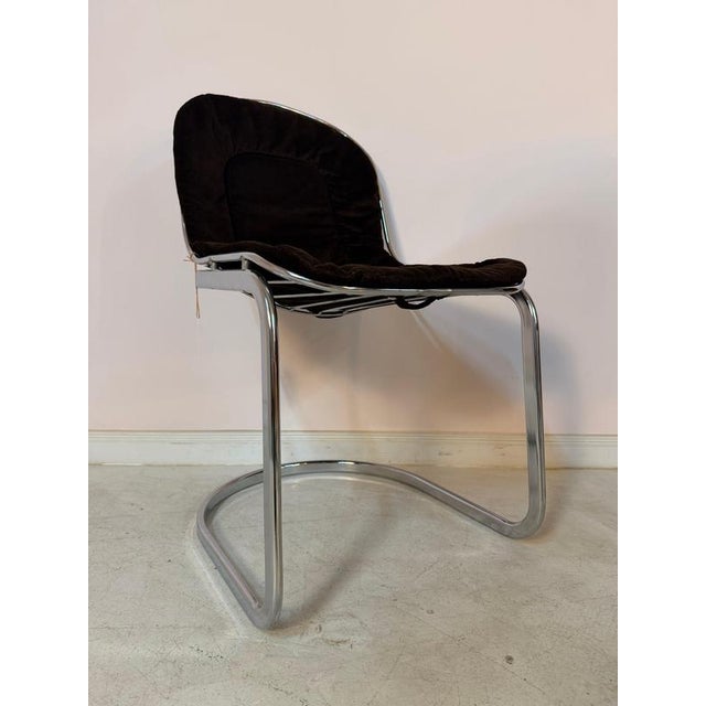Gastone Rinaldi Cantilever Chair in Chrome with Brown Upholstery by Gastone Rinaldi For Sale - Image 4 of 11