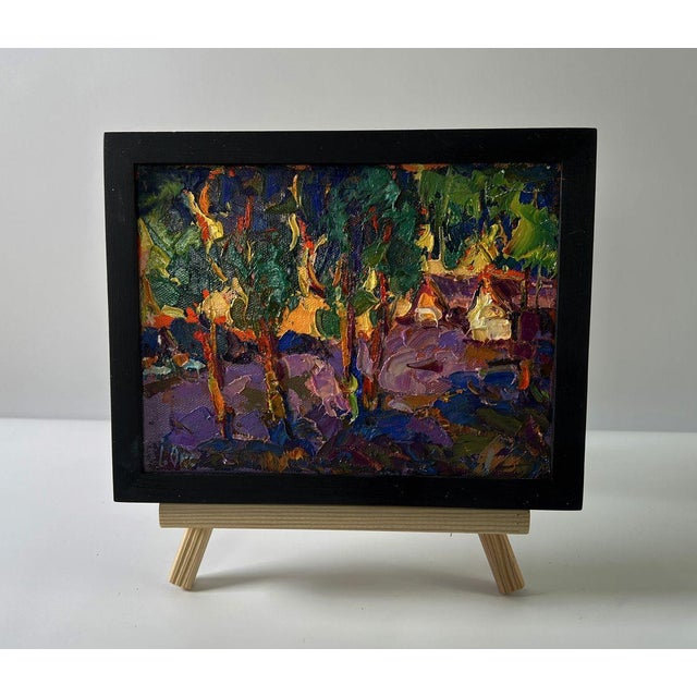 The Oil painting Canvas titled “Orange sunset behind the trees” invites the viewer into a mystical world where light,...