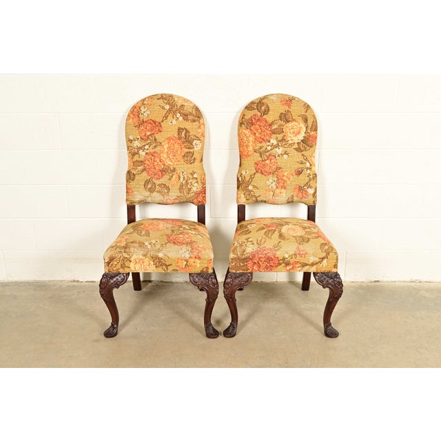 Berkey & Gay Antique Chippendale Carved Walnut Side Chairs or Dining Chairs, Pair For Sale - Image 14 of 14