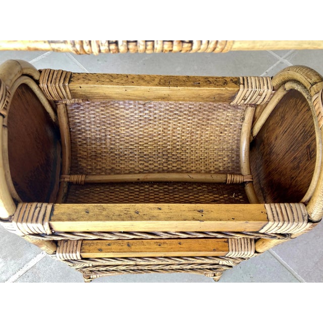 Mid 20th-Century Stylishly Functional Bamboo & Rattan 3-Tier Catchall "Basket" Media Storage Stand For Sale - Image 12 of 12