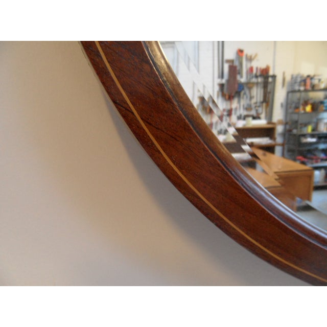 Antique Oval Mirror in Mahogany, 1890s For Sale - Image 5 of 8