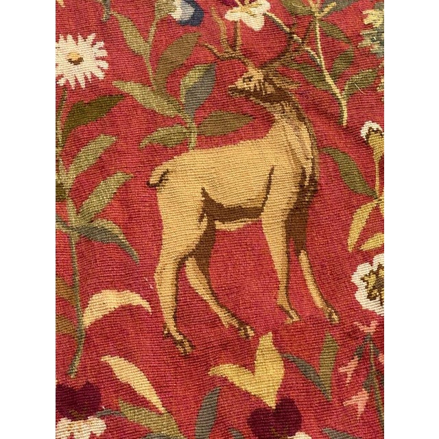 Mid-Century French Handwoven Tapestry with Medieval Design from Aubusson, 1970s For Sale - Image 6 of 18
