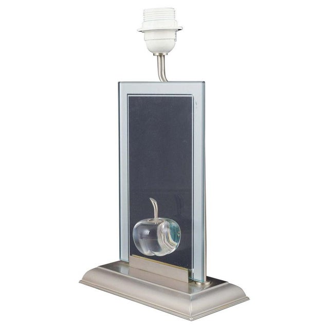 1980s Table Lamp with Sculptural Glass Apple from Le Dauphin, France, 1980s For Sale - Image 5 of 5