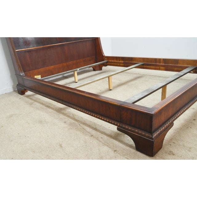 Wood Henredon Mahogany Sleigh Queen Bed For Sale - Image 7 of 16