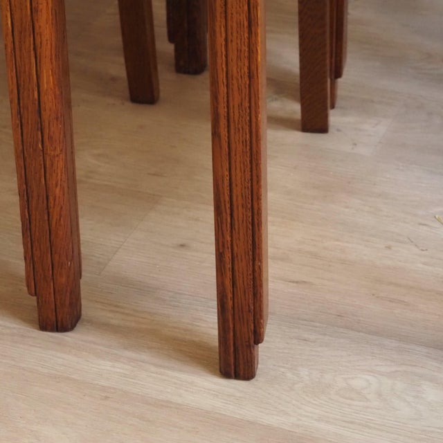 Art Nouveau Oak Chairs, 1890s, Set of 6 For Sale - Image 4 of 17