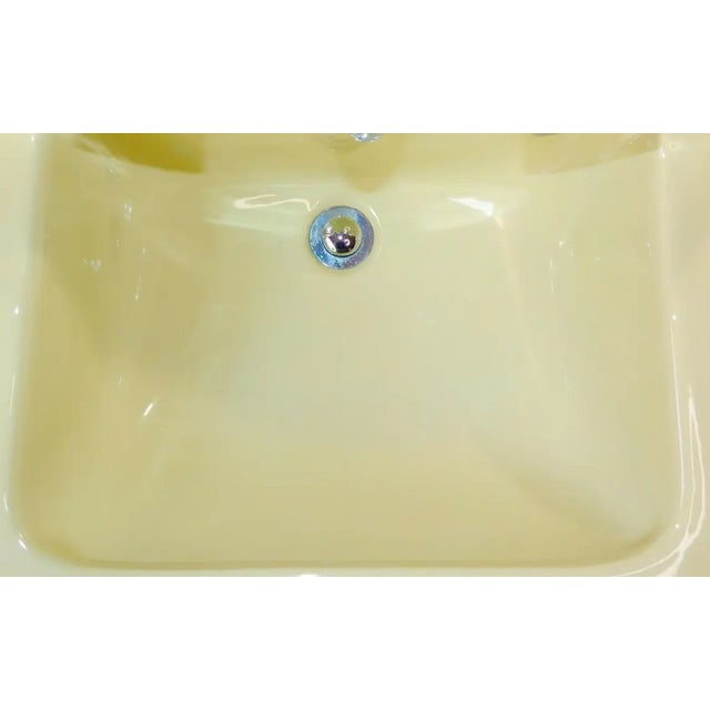 1950s 1957 Vintage "Standard" Companion Manchu Yellow Porcelain Sink With Chrome Legs ~Nice~ For Sale - Image 5 of 18