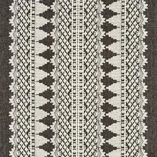 Sample - Schumacher Wentworth Embroidery Fabric in Carbon For Sale