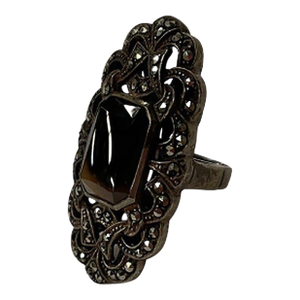 Ornate Sterling Silver and Marcasite Ring