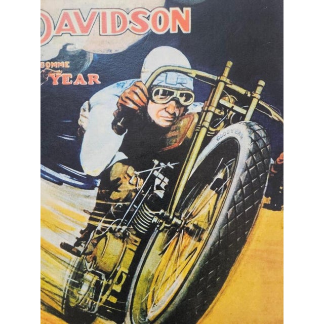 Art Deco Harley Davidson Motorcycle Advertising Poster, 1930s For Sale - Image 6 of 8