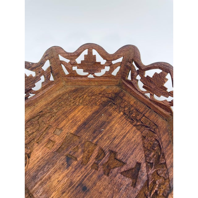 Indian Wooden Tray, 1975 For Sale - Image 4 of 10