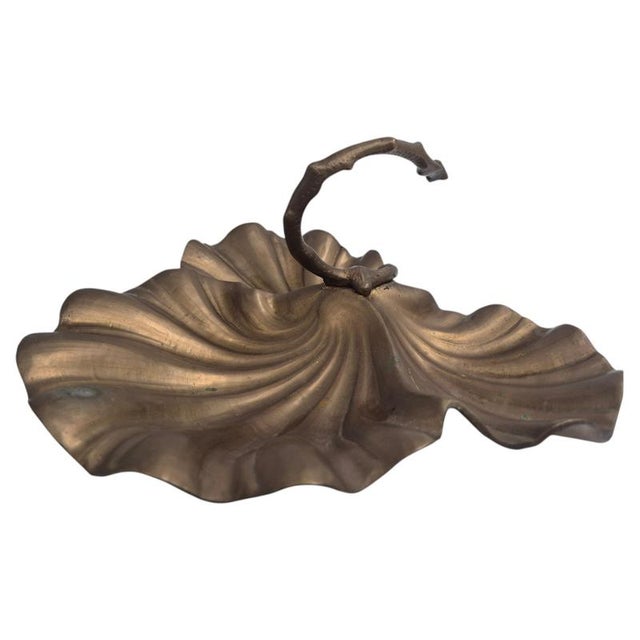 Art Nouveau Leaf-Shaped Bowl in Brass, France, 1900s For Sale - Image 11 of 11