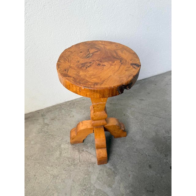 Folk Art Handcrafted Elm Stool, 1950s For Sale - Image 15 of 18