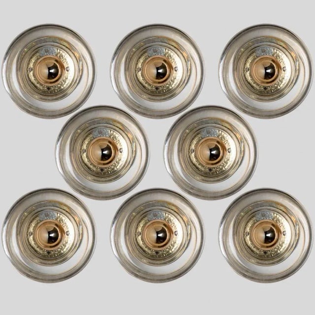Metal Glass Brass Flush Mount from Cosack Leuchten, 1970s For Sale - Image 7 of 13