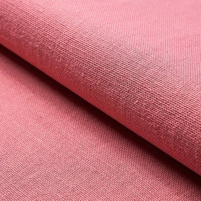 Contemporary Sample - Schumacher Piet Performance Linen Fabric in Pink For Sale - Image 3 of 3