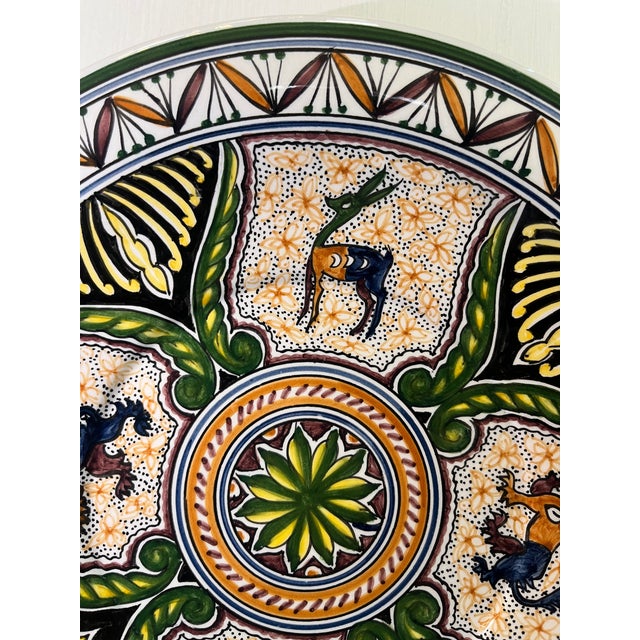 1990s Coimbra Ceramic - Hand Painted Portuguese Plate For Sale - Image 5 of 9