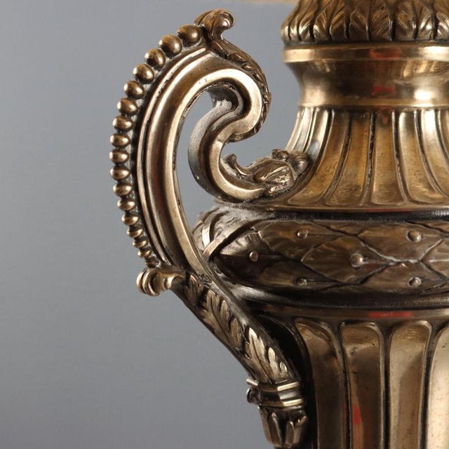 Silver and Bronze Lamps, Set of 2 For Sale - Image 3 of 6