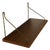 Vintage Teak Floating Wall Shelf With Brass-Tone Metal Brackets – Mid-Century Modern Scandinavian Wall-Mounted Shelf For Sale