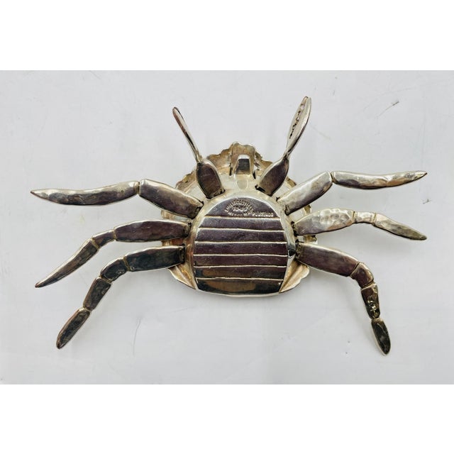 1980s Emilia Castillo Articulated Crab Sculpture, Silver Plated Brass, Mexican Art For Sale - Image 10 of 13