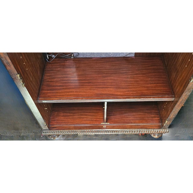 Ralph Lauren Home 1990s Ralph Lauren Home Leather & Mahogany Armoire For Sale - Image 4 of 6