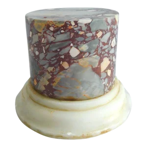 Antique 19th Century Italian Grand Tour Specimen Breccia Marble Column Pedestal
