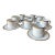 Fitz and Floyd Palais Buff Pattern Flat Cup or Demitasse & Saucer Set- 18 Pieces For Sale