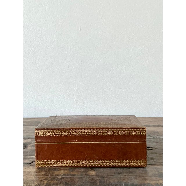 This handsome vintage jewelry or desk box is a masterful example of traditional Italian Spaulding And Co leather...