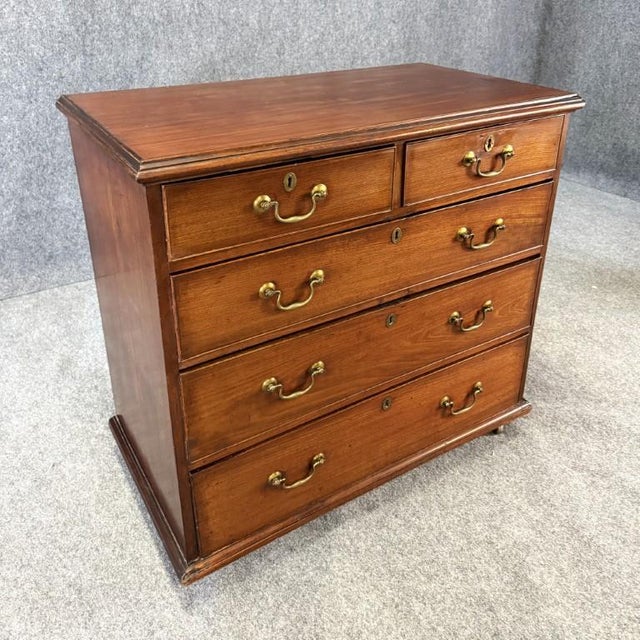 American 18th Century Solid Mahogany 5-Drawer Chest For Sale - Image 3 of 13