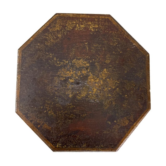 Brown Antique 1890 Handmade Folk Art Wood Chunky Spool Victorian Edwardian Era Pedestal Plant Stand / Side Table For Sale - Image 8 of 16