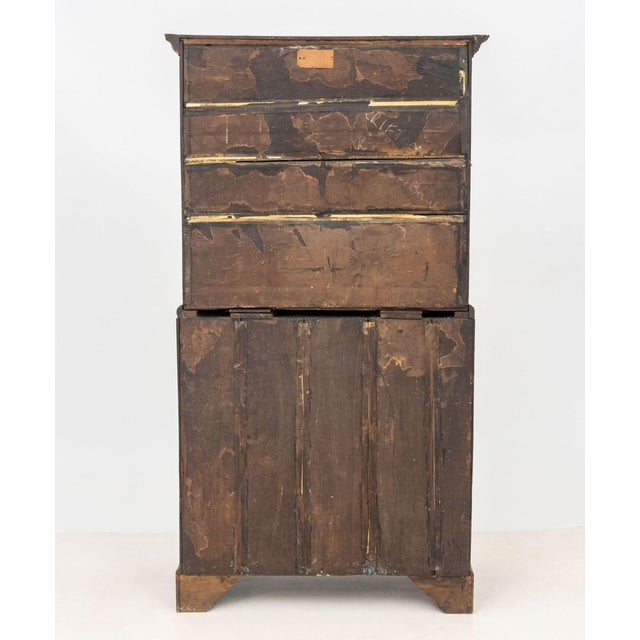 Brown George III Oak Bureau Bookcase, 19th Century For Sale - Image 8 of 9