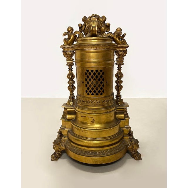 Metal French Gilt Bronze Clock, 1820-1850 For Sale - Image 7 of 10
