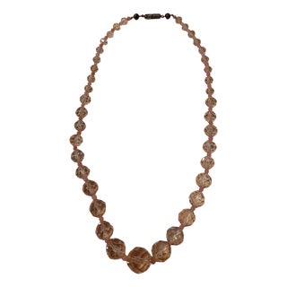 Vintage Swarovski Crystal Necklace with Pink Topaz, 1960s For Sale