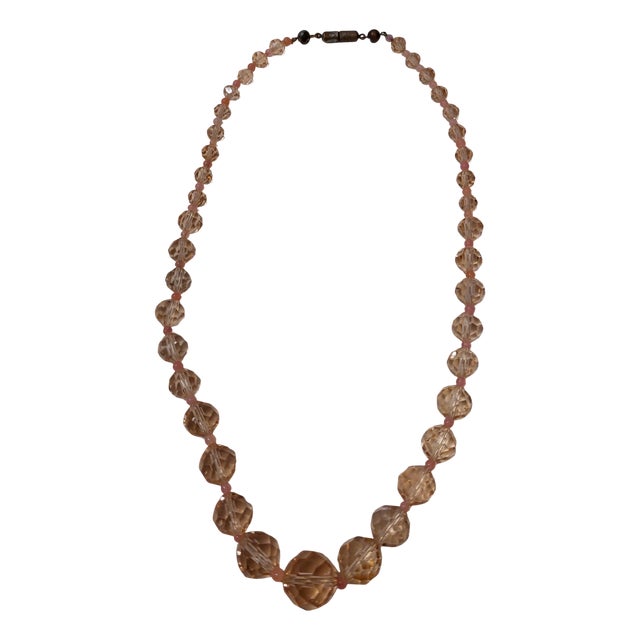 Vintage Swarovski Crystal Necklace with Pink Topaz, 1960s For Sale