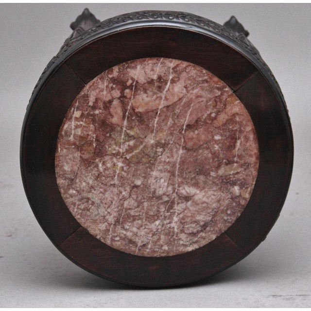 Brown Chinese Carved Hardwood Occasional Tables, 1880s, Set of 2 For Sale - Image 8 of 11