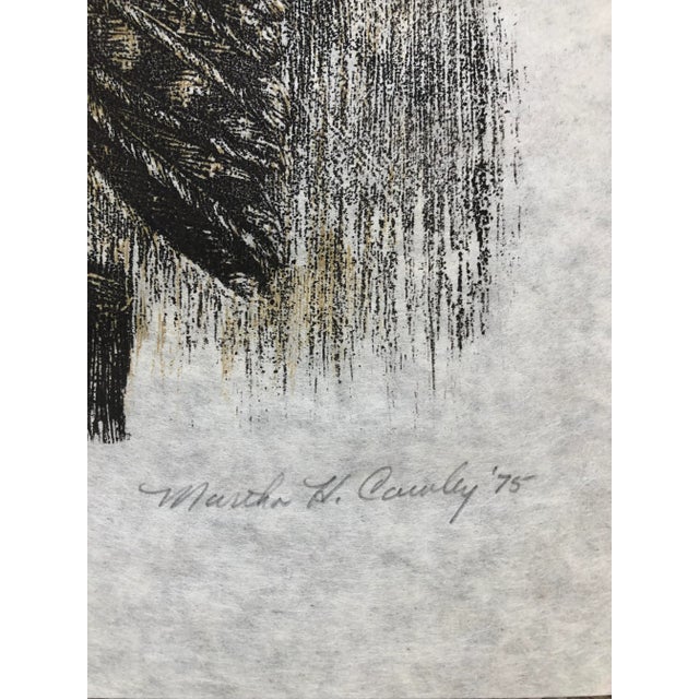 1975 Martha Cawley Woodblock Print, Barn Owls, #1/100 For Sale - Image 4 of 6