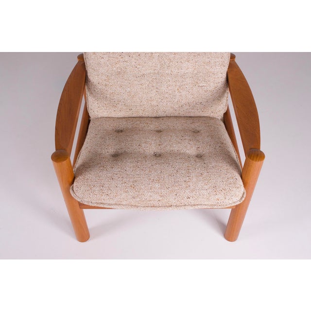 1970s Danish Armchair in Teak and Wool, 1970s For Sale - Image 5 of 10