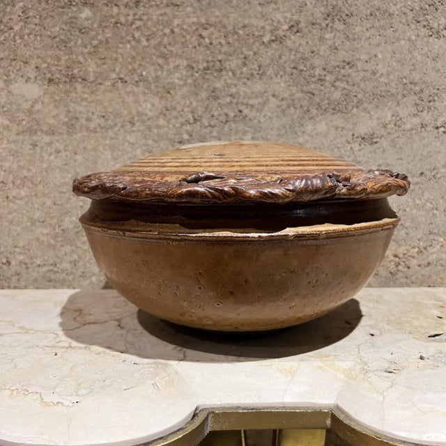1980s Sculptural Studio Pottery Art Covered Dish For Sale - Image 4 of 12