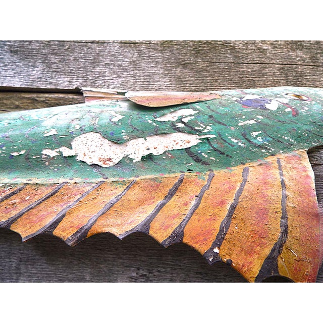 1950's 41" Hand Forged & Painted Upper Michigan Bait Store Fish Sign For Sale - Image 9 of 10